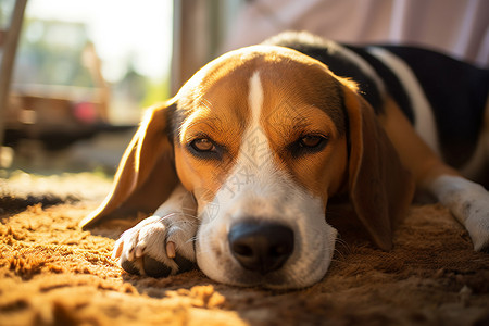 一只贝格犬懒散贝格犬高清图片