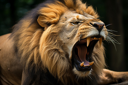 长着嘴巴的野生狮子图片