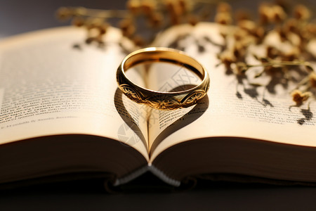 圆形的金色戒指背景图片
