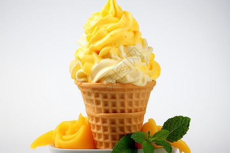 美味可口的奶油冰淇淋图片