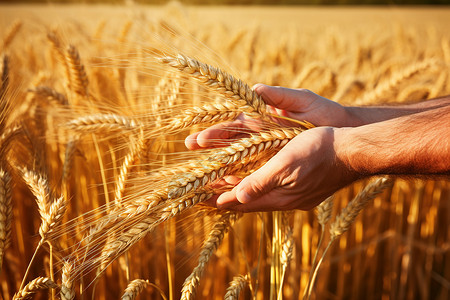 丰收的农业小麦背景图片