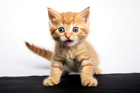 可爱的橘色幼崽小猫图片