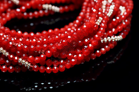 红宝石珠链背景图片