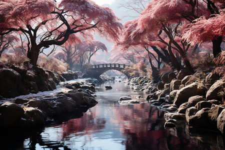红叶之桥图片