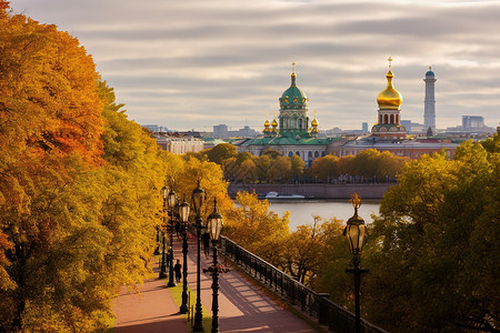 俄罗斯的秋天背景图片