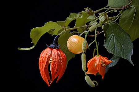 成熟的浆果植物金莲子高清图片