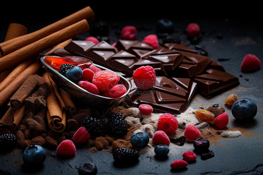 甜莓巧克力盛宴图片