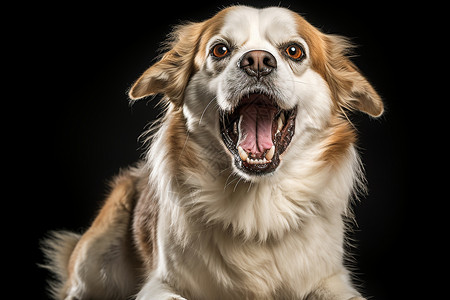 张大嘴巴的宠物狗背景图片