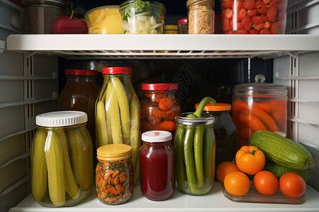 冰箱里储存的酱菜高清图片