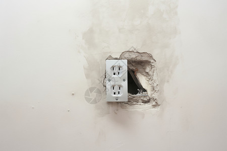 插座安装墙壁上的电工装置背景