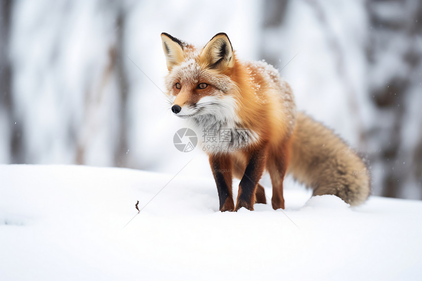 狐狸寒冬视野图片