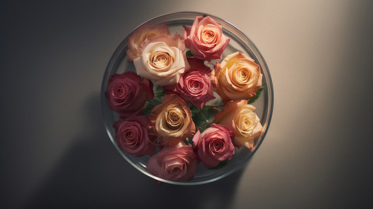 绽放的玫瑰花束图片