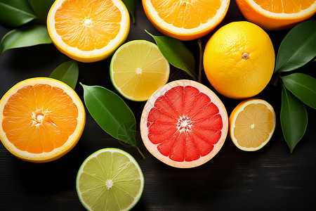 切开的柑橘果背景图片