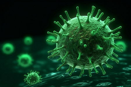 绿色冠状病毒背景图片