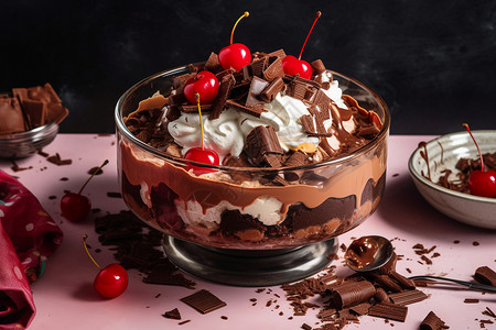 巧克力奶油甜点背景图片