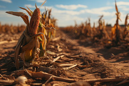 干涸的的玉米田图片