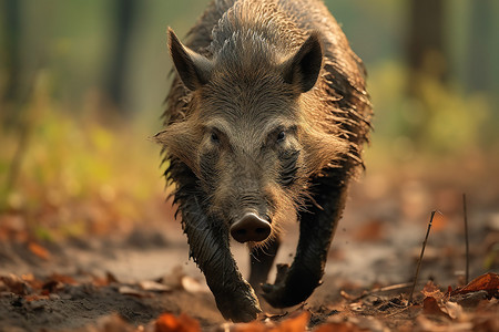 奔跑的野猪图片