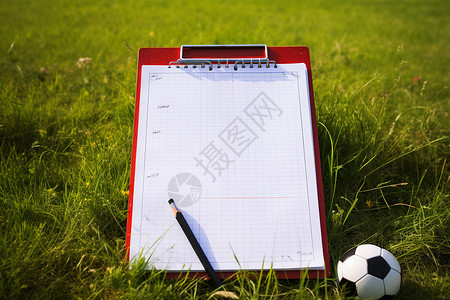 笔记本和足球背景图片