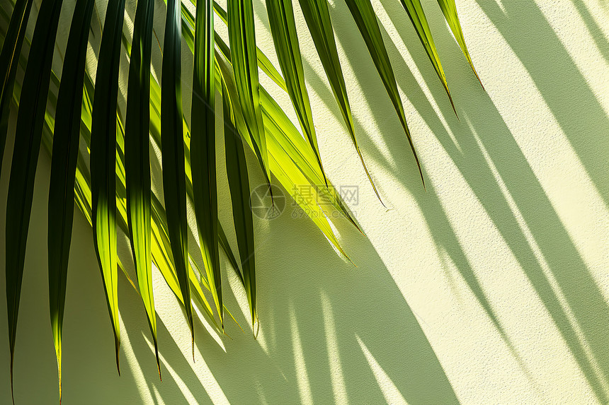 极简风格棕榈叶创意背景图片