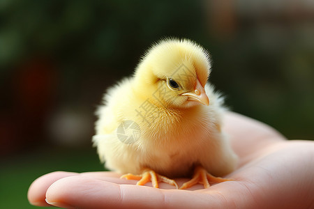 可爱小鸡崽爱与保护背景