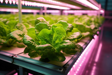 人工培育的温室绿色蔬菜图片