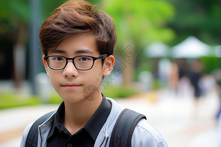 稳重的亚洲年轻男子图片