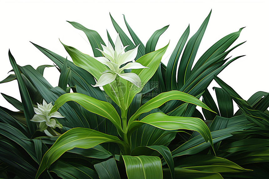 绿色的棕榈叶背景图片