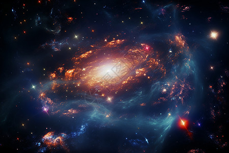 宇宙中壮观的星系背景图片