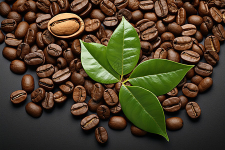 香气浓郁的咖啡豆背景图片