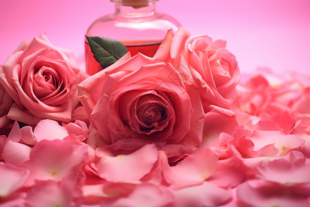 浪漫的粉红色玫瑰花图片