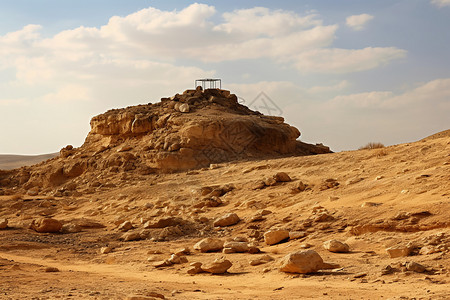 荒无人烟的沙漠岩石沙丘图片素材