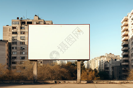 城市中的空白广告牌背景图片