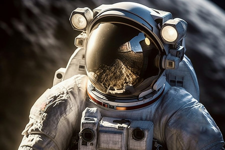 月球冒险的宇航员背景图片
