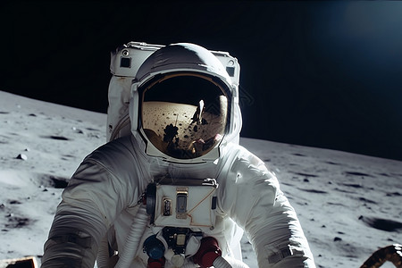 登上月球探险的宇航员背景图片