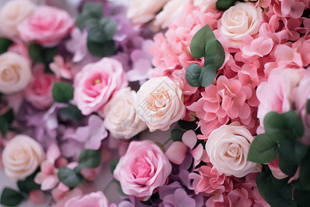 粉色玫瑰花装饰仪式感婚宴玫瑰花装饰背景
