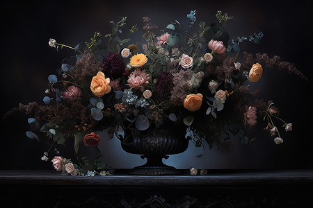 神秘典雅的黑色系花瓶图片