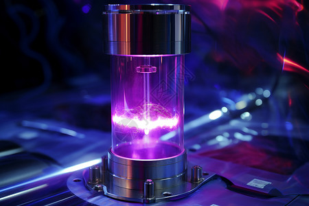 紫光照在玻璃容器上背景图片
