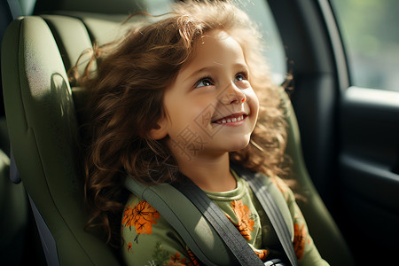车内安全座椅中的小孩图片