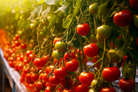 大棚内成熟的番茄图片