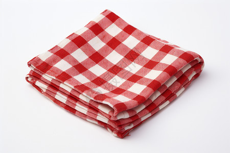 折叠的红白方格纺织品背景图片