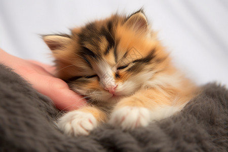 头靠在手上睡觉的猫咪高清图片