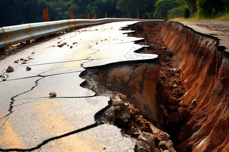 断裂的道路地面裂开素材高清图片