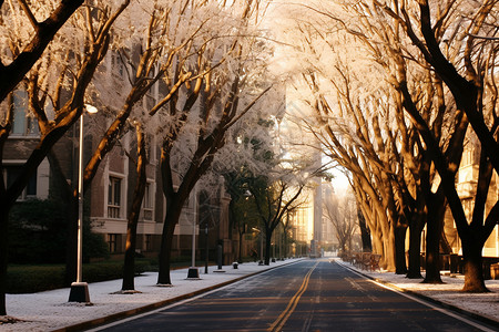 冬日的整洁街道图片
