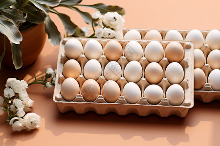 排列整齐的鸡蛋背景图片