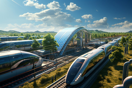未来车站建在草原上的车站设计图片