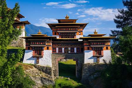 典型的不丹景观高清图片