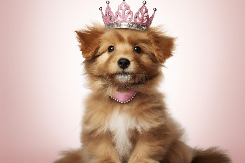 带皇冠的小狗图片
