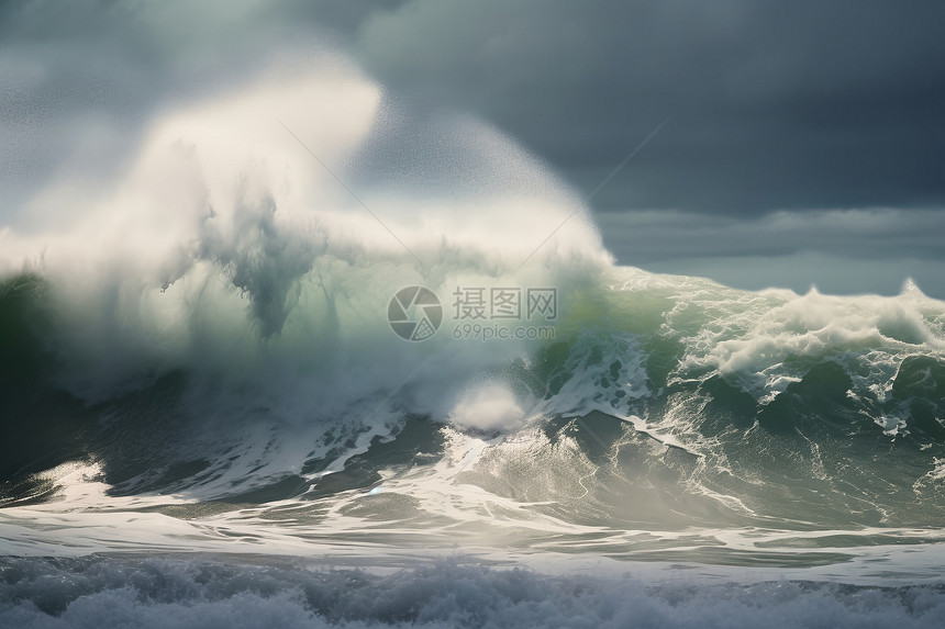 海啸的浪涛图片