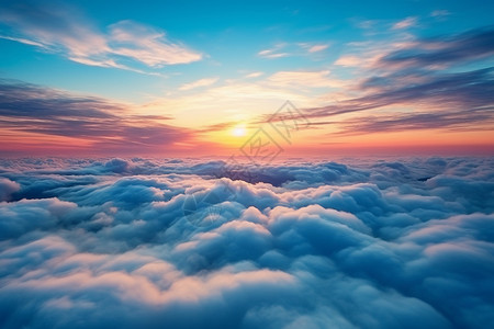 高清日出素材天空中的云海背景