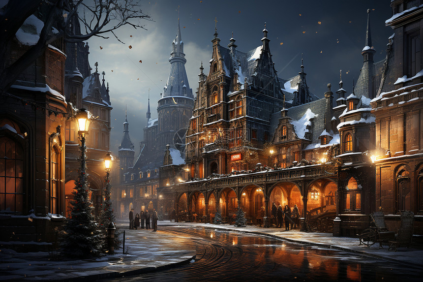 冬日街景图片